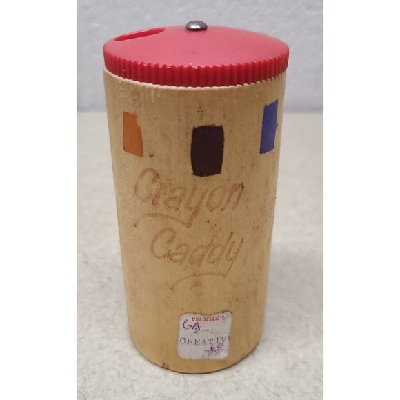 Vintage Wood Crayon Caddy Crayon Holder 4x2 - Picture 1 of 5